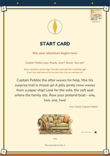 Sheet 3: the start card handed to the child